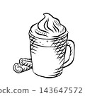Set of cozy autumn food and beverage illustrations created for seasonal cafe and restaurant menus 143647572