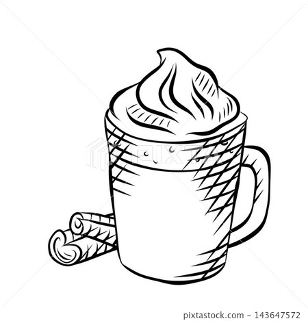 Set of cozy autumn food and beverage illustrations created for seasonal cafe and restaurant menus Set of cozy autumn food and beverage illustrations created for seasonal cafe and restaurant menus 143647572