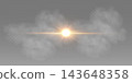 Bright glowing light source with lens flare and smoke effect on transparent background 143648358