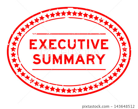 Grunge red executive summary word oval rubber seal stamp on white background Grunge red executive summary word oval rubber seal stamp on white background 143648512