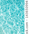 Tropical Beach Blue Swimming Pool Vacation Background. Water with Summer Waves Sun Reflection 143650994