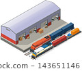 Warehouse station with cargo train 143651146