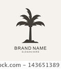 Palm tree summer logo template 143651389