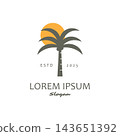 Palm tree summer logo template 143651392