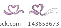 Pink hearts in line art style for Valentine's Day 143653673