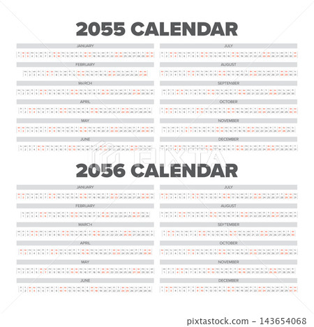 2055 and 2056 Linear Annual Calendar Templates 2055 and 2056 Linear Annual Calendar Templates 143654068