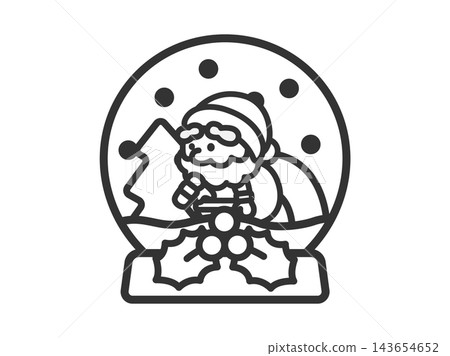 Christmas snow globe icon (line drawing) illustration Christmas snow globe icon (line drawing) illustration 143654652