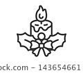 聖誕蠟燭圖示（線條畫） 143654661
