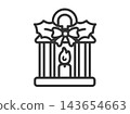 聖誕燈籠圖示（線條畫） 143654663