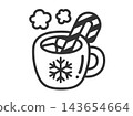 聖誕熱可可圖示（線條畫）插圖 143654664