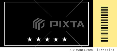 A luxurious black blank ticket; a simple event admission ticket. A luxurious black blank ticket; a simple event admission ticket. 143655173