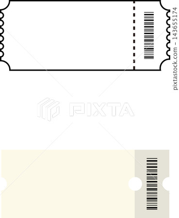 White-themed blank ticket set for adding text - Event admission ticket 143655174