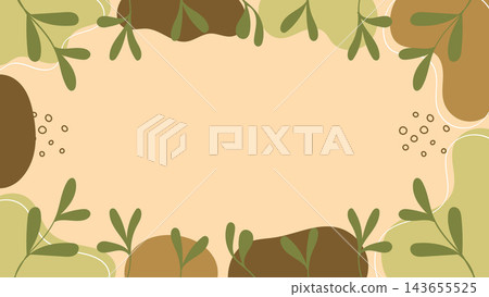 Nature Brown Abstract Organic Shapes and Line Art Botanical Banner. Nature Brown Abstract Organic Shapes and Line Art Botanical Banner. 143655525