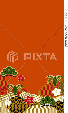 Beautiful Japanese pattern illustration background material 143656258