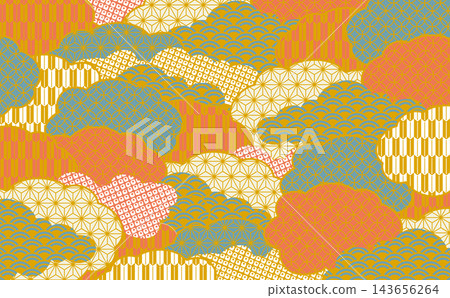 Beautiful Japanese pattern illustration background material Beautiful Japanese pattern illustration background material 143656264