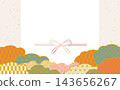 Beautiful Japanese pattern illustration background material 143656267