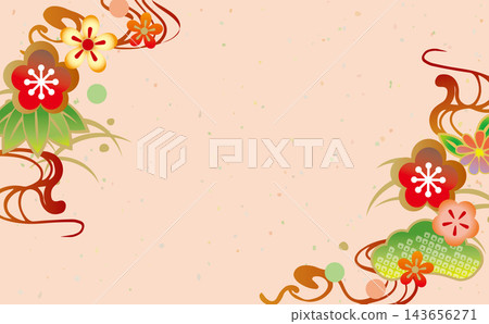Beautiful Japanese pattern illustration background material Beautiful Japanese pattern illustration background material 143656271