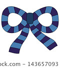 A tied ribbon made of navy and blue striped cord 143657093