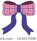 A pink and purple checkered ribbon 143657096
