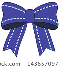 Navy blue ribbon with dotted stripes 143657097