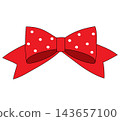 Red ribbon with white polka dots 143657100