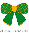 Green ribbon with a checkered pattern 143657102