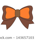 Brown and orange butterfly-shaped ribbon 143657103