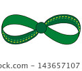 Green round ribbon with a dotted pattern 143657107