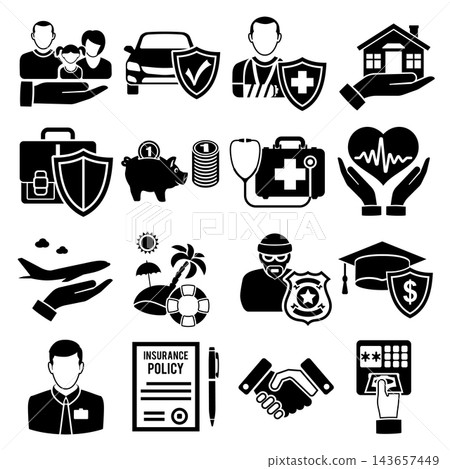 Insurance Icons Set Insurance Icons Set 143657449