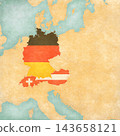 Map of Central Europe - Germany, Switzerland and Austria 143658121