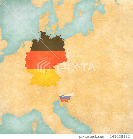 Map of Central Europe - Germany and Slovenia Map of Central Europe - Germany and Slovenia 143658122