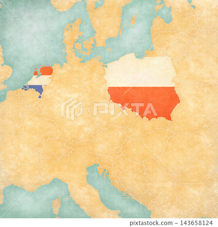 Map of Central Europe - Poland and Netherlands Map of Central Europe - Poland and Netherlands 143658124