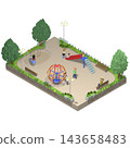 [Isometric Image] Children's Park - Rectangle - Transparent PNG - Includes People 143658483