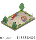 [Isometric Image] Children's Park - Rectangle - Transparent PNG - Includes People 143658484