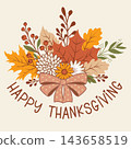 Happy Thanksgiving floral bouquet vector design. 143658519
