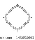 Moroccan Islamic Arch Frame with Dotted Border for Ramadan Kareem, Badge, and Wedding Card 143658693