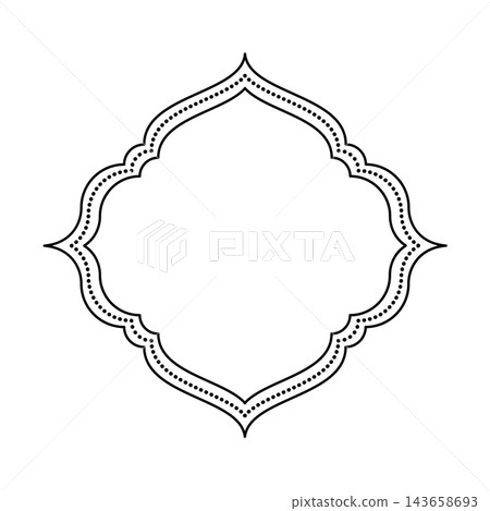Moroccan Islamic Arch Frame with Dotted Border for Ramadan Kareem, Badge, and Wedding Card Moroccan Islamic Arch Frame with Dotted Border for Ramadan Kareem, Badge, and Wedding Card 143658693