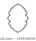 Tall Islamic Arch Frame Outline Border for Ramadan Kareem, Eid Mubarak, and Arabesque Design 143658694
