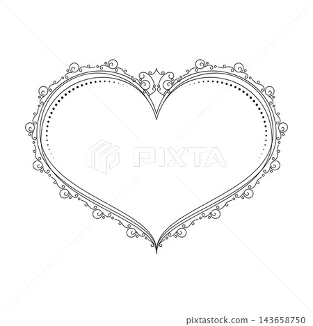 Elegant Heart Frame with Delicate Dotted Border and Tiara Crown for Wedding Monogram 143658750