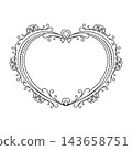 Romantic Heart Shaped Frame with Little Hearts and Dotted Swirls for Valentine and Wedding 143658751