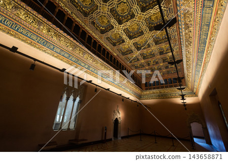 Interior view of Aljaferia palace. Zaragoza, Aragon, Spain 143658871
