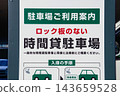 一個沒有鎖牌的投幣式停車場標誌。 143659528