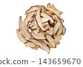 一張透明 PNG 圖像，顯示一小堆乾香菇，視角為正上方。 143659670