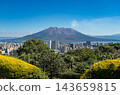 Sakurajima and Kagoshima city as seen from Nagashima Art Museum in summer. 143659815
