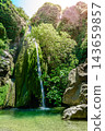 Richtis Gorge waterfall with lush vegetation, Crete, Greece 143659857