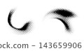 Halftone abstract shape, cloudy dotted pattern, fluid textured element. 143659906