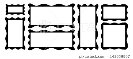Wavy frames with zigzag edges and curvy scallop borders. Wavy frames with zigzag edges and curvy scallop borders. 143659907