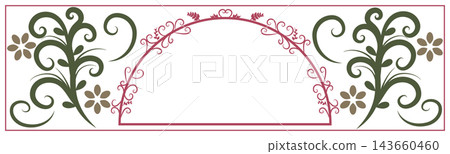 Elegant embroidered background frame Elegant embroidered background frame 143660460
