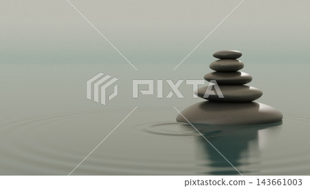 Zen stones piled on the calm, misty surface of the water, creating ripples—a backdrop of healing and balance. Zen stones piled on the calm, misty surface of the water, creating ripples—a backdrop of healing and balance. 143661003
