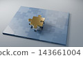 The final golden piece falls into the missing spot of a navy blue jigsaw puzzle. (Business image) 143661004